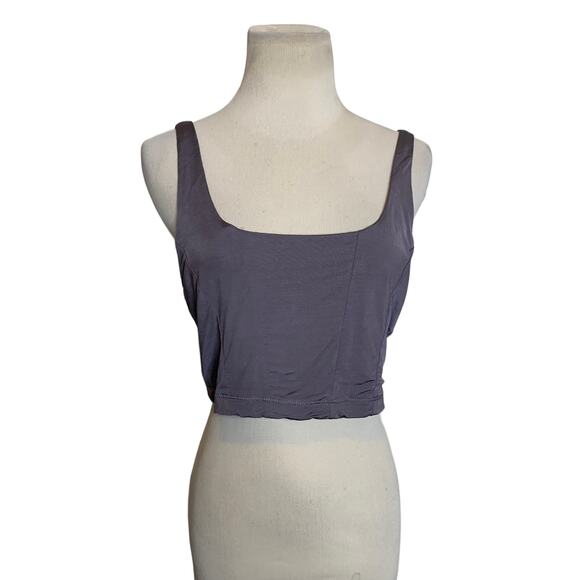 Free People Intimates purple gray cropped tank top size M - Picture 8 of 10